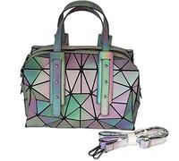 MARBER Borsa a mano da donna luminosa Boston Bag Nightglowing Geometrico Triangolo Lingge Pieghevole Grande Capacità Moda Opaca Colorata Moda Crossbody Bag Borsa a tracolla per le donne, Colorato 1.,
