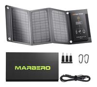 MARBERO Pannello solare portatile da 21 W per centrale elettrica Caricatore solare per generatore solare Pannello solare pieghevole per campeggio RV Trip, porte USB QC3.0 e uscita CC, compatibile con