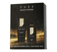 Marbert Man Pure Black Intense Set con shampoo per capelli e corpo 125 ml + 2...
