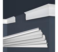 Marbet, listelli da soffitto in polistirene XPS, modanature in stucco di alta qualità, leggeri e robusti, dal design moderno (confezione risparmio da 20 metri, E-32, 28x51 mm), listello angolare