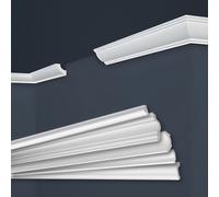 Marbet, listelli da soffitto in polistirene XPS, modanature in stucco di alta qualità, leggeri e robusti, dal design moderno (confezione risparmio da 20 metri, E-28, 31x31 mm), listello per parete