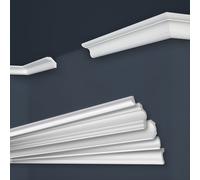 Marbet, listelli da soffitto in polistirene XPS, modanature in stucco di alta qualità, leggeri e robusti, dal design moderno (confezione risparmio da 50 metri, E-24, 29x29 mm), listello decorativo