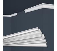 Marbet, listelli da soffitto in polistirene XPS, modanature in stucco di alta qualità, leggeri e robusti, dal design moderno (confezione risparmio da 50 metri, E-03, 22x25 mm), listello decorativo