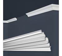 Marbet, listelli da soffitto in polistirene XPS, modanature in stucco di alta qualità, leggeri e robusti, dal design moderno (confezione risparmio da 50 metri, E-23, 22x22 mm), listello decorativo