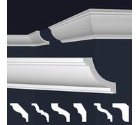 MARBET DESIGN - Modanature decorative in polistirene XPS, colore bianco, da soffitto (angolo interno ed esterno, E-26)