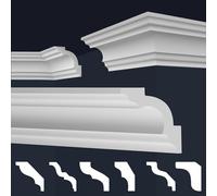 MARBET DESIGN - Modanature decorative in polistirene XPS, colore bianco, da soffitto (angolo interno ed esterno, E-16)