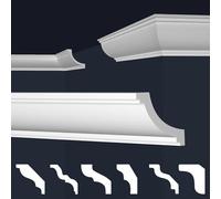 MARBET DESIGN - Modanature in polistirene XPS, colore bianco, da soffitto (30 m / 15 listelli, E-36)