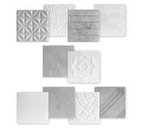 MARBET DESIGN Pannelli da parete 3D in polistirolo, bianco, 50 x 50 cm, isolamento termico (5 m² ED-5), pannelli da parete per gaming TV 3D