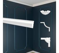 MARBET DESIGN Rivestimenti murali - Decorazione con segmenti di parete in polistirolo - Profilo Decorativo Rivestimento Murale Profilo Murale Listello Decorativo Decorazione (E-27 23x11 mm, 10 Metri)