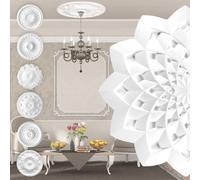 Rosone in polistirolo, 1 pezzo, diametro 63 cm, cornice per lampadario, stucco per soffitto e parete (R-33)