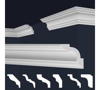 Marbet, listelli da soffitto in polistirene XPS, modanature in stucco di alta qualità, leggeri e robusti, dal design moderno (confezione risparmio da 50 metri, E-25, 65x65 mm), listello decorativo