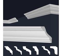 Marbet, listelli da soffitto in polistirene XPS, modanature in stucco di alta qualità, leggeri e robusti, dal design moderno (confezione risparmio da 20 metri, E-40, 45x45 mm), listello da parete
