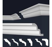 Marbet, listelli da soffitto in polistirene XPS, modanature in stucco di alta qualità, leggeri e robusti, dal design moderno (confezione risparmio da 30 metri, E-21, 62x62 mm), listello angolare
