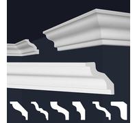 Marbet, listelli da soffitto in polistirene XPS, modanature in stucco di alta qualità, leggeri e robusti, dal design moderno (confezione risparmio da 78 metri, E-08, 72x72 mm), listello angolare