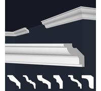 Marbet, listelli da soffitto in polistirene XPS, modanature in stucco di alta qualità, leggeri e robusti, dal design moderno (confezione risparmio da 50 metri, E-22, 30x31 mm), listello decorativo