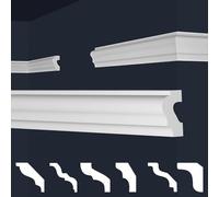 Marbet, listelli da soffitto in polistirene XPS, modanature in stucco di alta qualità, leggeri e robusti, dal design moderno (confezione risparmio da 30 metri, E-19, 21x40 mm), listello angolare