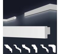 Marbet, listelli da soffitto in polistirene XPS, modanature in stucco di alta qualità, leggeri e robusti, dal design moderno (confezione risparmio da 50 metri, E-44, 20x32 mm), listello decorativo