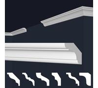 Marbet, listelli da soffitto in polistirene XPS, modanature in stucco di alta qualità, leggeri e robusti, dal design moderno (confezione risparmio da 40 metri, E-23, 22x22 mm), listello angolare