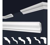 Marbet, listelli da soffitto in polistirene XPS, modanature in stucco di alta qualità, leggeri e robusti, dal design moderno (confezione risparmio da 20 metri, E-04, 30x30 mm), listello per parete