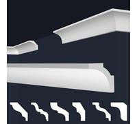 Marbet, listelli da soffitto in polistirene XPS, modanature in stucco di alta qualità, leggeri e robusti, dal design moderno (confezione risparmio da 20 metri, E-11, 35x35 mm), listello da parete