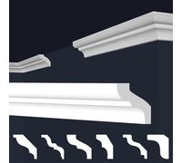 Marbet, listelli da soffitto in polistirene XPS, modanature in stucco di alta qualità, leggeri e robusti, dal design moderno (confezione risparmio da 20 metri, E-06, 32x33 mm), listello angolare