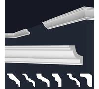 Marbet, listelli da soffitto in polistirene XPS, modanature in stucco di alta qualità, leggeri e robusti, dal design moderno (confezione risparmio da 20 metri, E-28, 31x31 mm), listello per parete