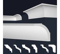 Marbet, listelli da soffitto in polistirene XPS, modanature in stucco di alta qualità, leggeri e robusti, dal design moderno (pacchetto risparmio da 30 metri, E-13, 75 x 75 mm), listello angolare