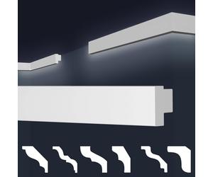 Marbet, listelli da soffitto in polistirene XPS, modanature in stucco di alta qualità, leggeri e robusti, dal design moderno (confezione risparmio da 20 metri, E-44, 20x32 mm), listello da parete