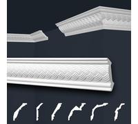 Marbet Soffitto Modanature Bianco - Pacchetto Risparmio di Styrofoam EPS - Stucco Fantasia nel Design Tradizionale - 20 Metri B-09 - Decorative Angolari