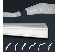 Marbet soffitto modanature bianco pacchetto risparmio di styrofoam EPS - stucco modanature fantasia, nel design tradizionale - (50 metri B-19) stucco styrofoam profili decorativi modanature