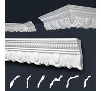 Marbet soffitto modanature bianco pacchetto risparmio di styrofoam EPS - stucco modanature fantasia, nel design tradizionale - (20 metri B-34) modanature angolari in stucco modanature per pareti