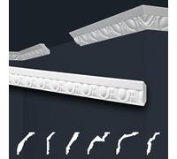 Marbet soffitto modanature bianco pacchetto risparmio di styrofoam EPS - stucco modanature fantasia, nel design tradizionale - (20 metri B-02) styrofoam profilo angolo profilo parete