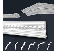 Marbet soffitto modanature bianco pacchetto risparmio di styrofoam EPS - stucco modanature fantasia, nel design tradizionale - (20 metri B-15) styrofoam profilo angolo profilo parete