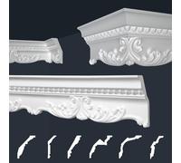 Marbet soffitto modanature bianco pacchetto risparmio di styrofoam EPS - stucco modanature fantasia, nel design tradizionale - (20 metri B-36) modanature decorative modanature angolari