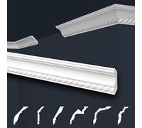 Marbet soffitto modanature bianco pacchetto risparmio di styrofoam EPS - stucco modanature fantasia, nel design tradizionale - (20 metri B-01) modanature decorative modanature angolari