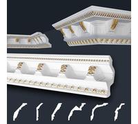 Marbet soffitto modanature gold pacchetto risparmio di styrofoam EPS - stucco modanature fantasia, nel design tradizionale - (24 metri B-22 G) Modanatura d'angolo profilo stucco