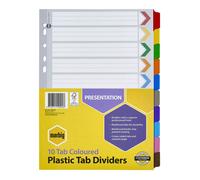 Marbig Divisori in plastica Manilla A4 Colorati Durevoli Convenienti Brillanti