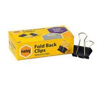 Marbig Fold Back Clips 12/scatola Nero Robuste impugnature in acciaio per molle