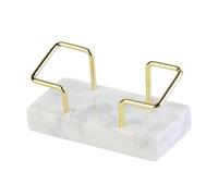 Marble Business Card Holder Tabletop Desk Card Display Stand Organizer | Elegante marble and iron business card holder with heavy ase. Non tip tabletop display stand for office desk cards.