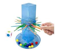 Marble Drop Game - 5.91 X 5.91 X 9.06 Inches Fun Interactive Leisure Toys, Portable Strategy Board Game with Colorful Stick Balancing Design, Educational Coordination Toy for Birthday Holiday