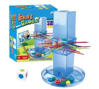 Marble Drop Game with Sticks, 9.06inch Wooden Interactive Balance Board Game for Strategic Play and Coordination Training Function, Portable Leisure Toy for Birthdays, Travel, Home, Yard, Garden