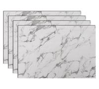 Marble Faux Leather Placemats Set of 4/6, Heat Resistant Waterproof Dual-Sided Dining Table Place Mats(Set of 4)