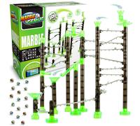 Marble Genius Marble Rails Starter Set da 200 pezzi per piste di biglie per bambini dagli 8 anni in su (30 biglie, 30 pezzi di binario, 12 pezzi
