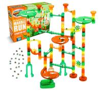 Marble Genius Marble Run Starter Set Giocattolo STEM per bambini dai 4 ai 12 anni - 130 pezzi completi (80 pezzi Marbulous traslucidi e 50 biglie