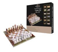 Marble Hives Set di scacchi in marmo di lusso da 38 cm con dama, scacchiere in marmo per adulti, set di scacchi classici per adulti con scacchi in pietra artigianale e pezzi di scacchi in marmo (verde