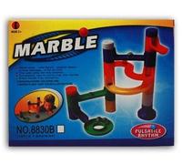 Marble race track in box approx. 18 x 14 x 4.5 cm with 6 marbles