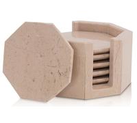 Marble Range Set di 6 sottobicchieri verona fatti a mano da 8,9 cm per bevande per tavolino da caffè, sottobicchieri in marmo con supporto