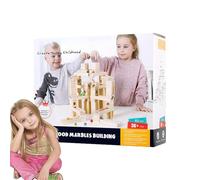Marble Run Puzzle - Set di 60 rampe in legno, gioco di labirinto di perline educativo, giocattolo di costruzione STEM | Gioco di apprendimento interattivo per ragazzi, ragazze, adolescenti,