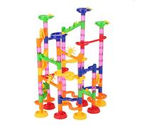 Marble Run Set, Marble Maze Race Game Set Fun Educational STEM Costruzione Costruzione Giocattoli per Boy Girl età 4 5 6 7 8 9+(105pcs+30 Glass Marbles)