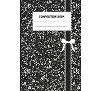 Marbled Composition Notebook: Black Marble Coquette Wide Ruled Paper Subject Book
